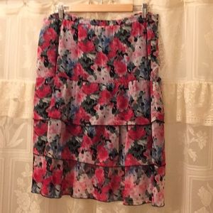 Kim Rogers Floral Ruffle Layered Skirt